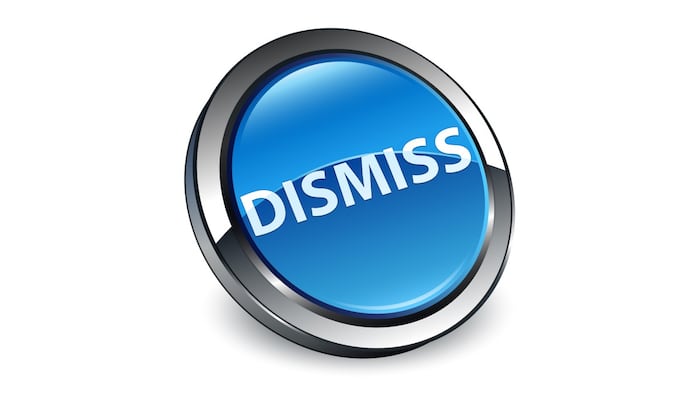 Blue Button Dismiss